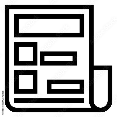 
A very well designed linear icon of business document 

