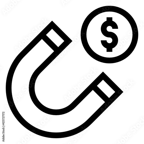 
A very well designed linear icon of financial Attraction 

