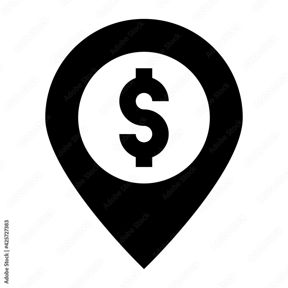 
A very well designed linear icon of financial location 


