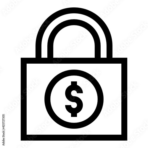  Financial security in linear style creative icon