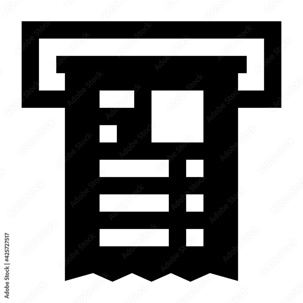 Withdraw receipt in linear style icon
Withdraw receipt in linear style icon