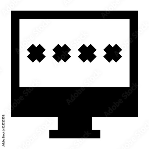 
A very well designed linear icon of computer password 

