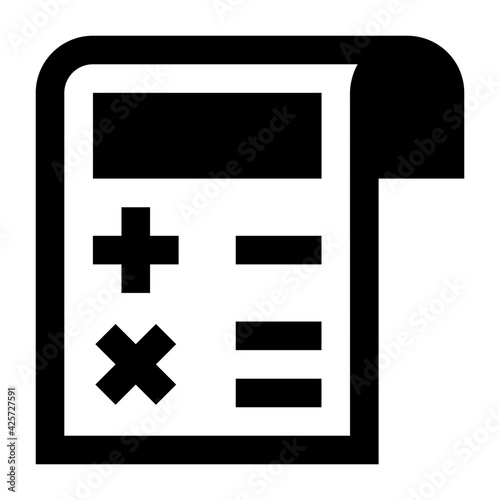 
A very well designed linear icon of calculation paper 


