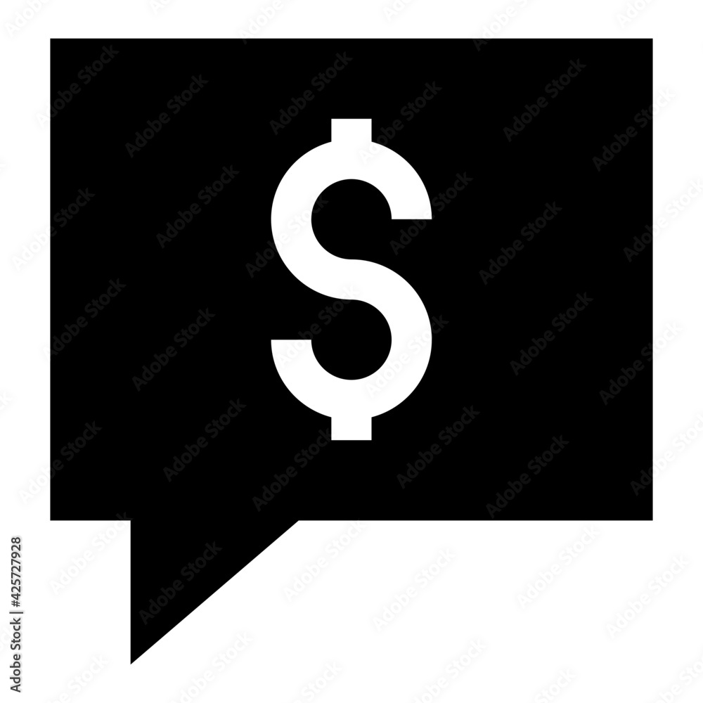Dollar inside bubble denoting linear icon of financial chat
Dollar inside bubble denoting linear icon of financial chat
