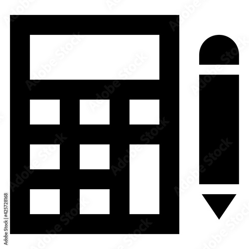 
A very well designed linear icon of calculations 

