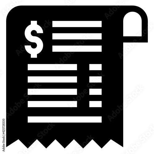 
A very well designed linear icon of invoice 

