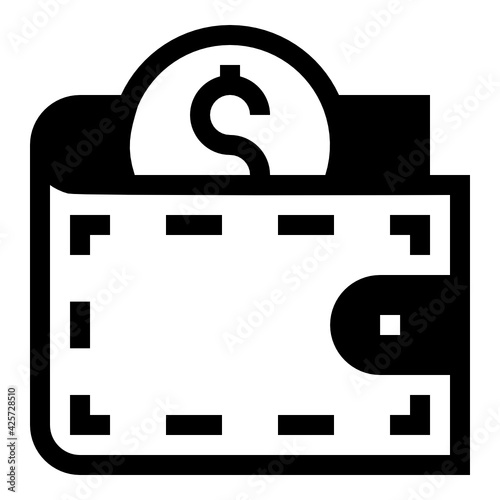 
A very well designed linear icon of wallet 

