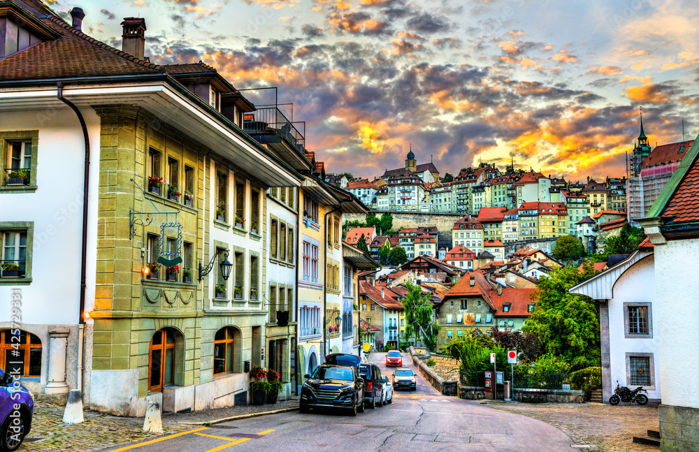 Fototapeta premium Architecture of Fribourg in Switzerland