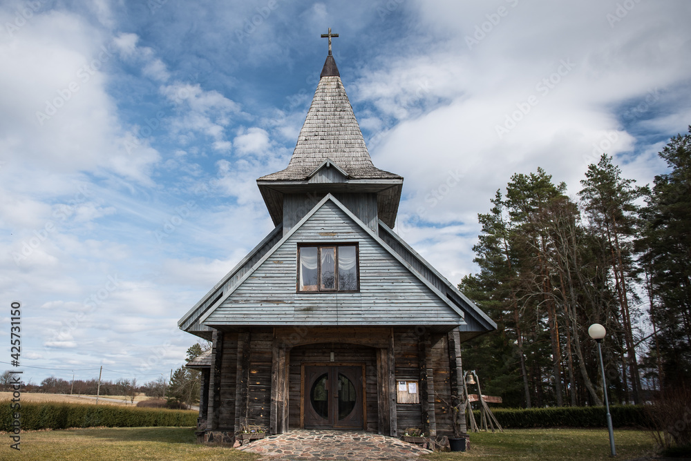 Usma wooden lutheran church, Latvia
