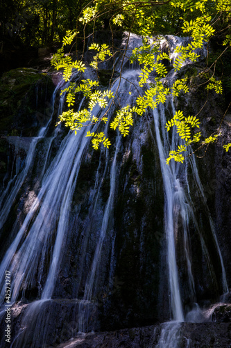 Spring in Gorg De L Olla waterfall in La Garrotxa  Girona  Spain