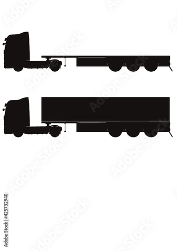 ロングトレーラー 大型トラック カーゴトラック シルエット