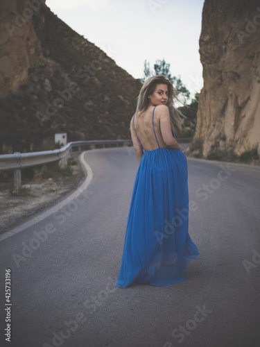 girl with blue dress