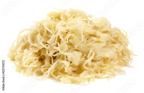 Fresh Sauerkraut on white Background Isolated
