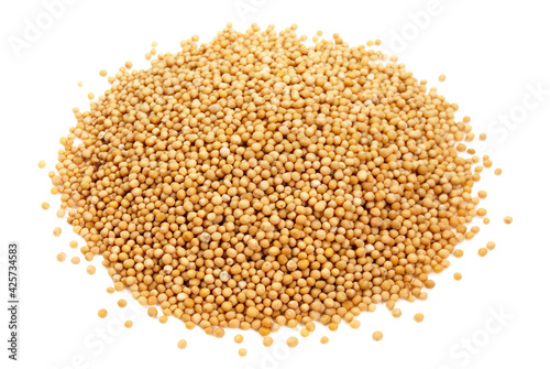 Mustard Seeds on white Background Isolated