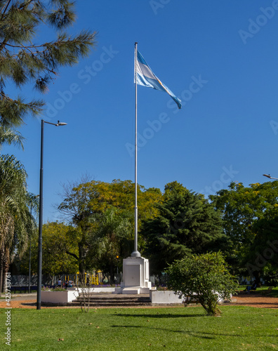 Argentinian flag in a park