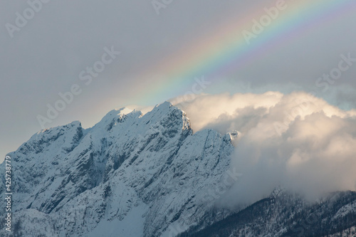 Photography rainbow over the mountains