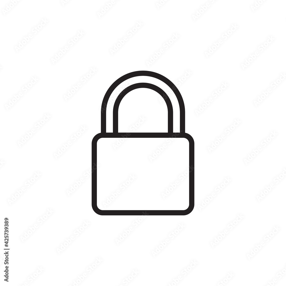 Padlock line icon, outline vector sign, linear style pictogram isolated on white. Closed lock symbol, logo illustration. Editable stroke Padlock line icon, outline vector sign, linear style pictogram isolated on white. Closed lock symbol, logo illustration. Editable stroke