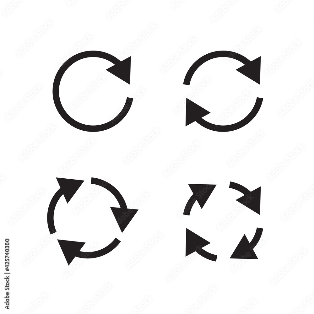 Four refresh arrow icon vector set Four refresh arrow icon vector set