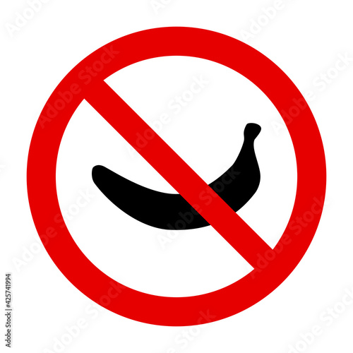 Banane und Verbotsschild