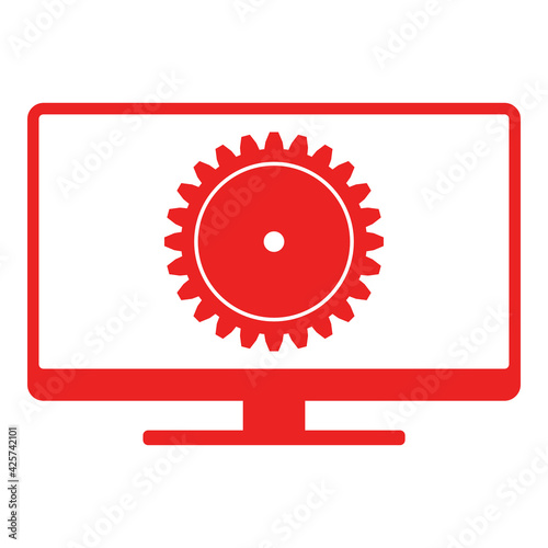 Zahnrad und Monitor