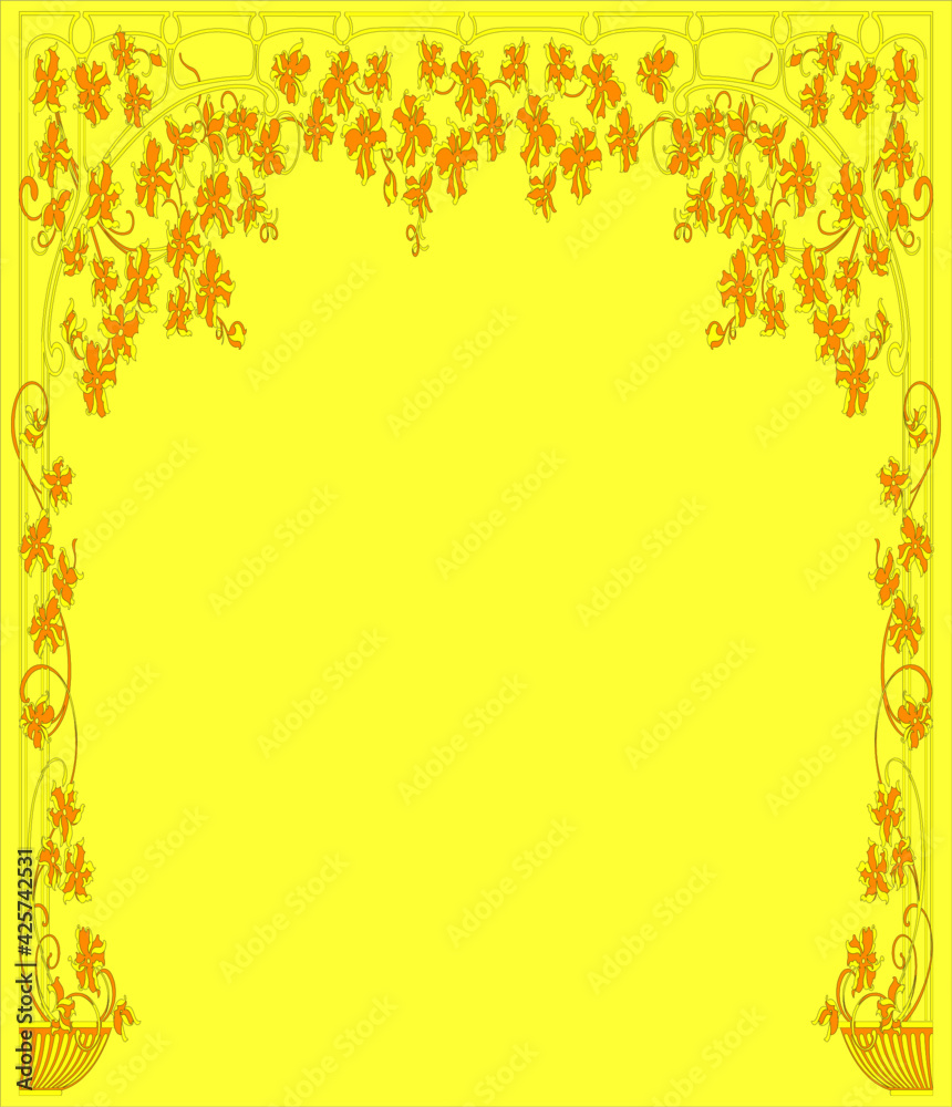 Potiche et Glycines Art Nouveau