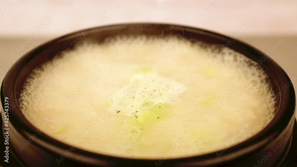 A soup dish made from boiled beef bones