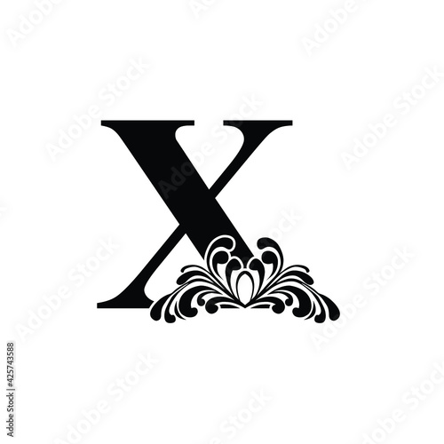  Letter X template logo letter . Monogram alphabet . Beautiful royal initials letter. 