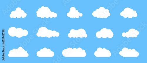 Set of clouds. Cloud icon. Vector illustration