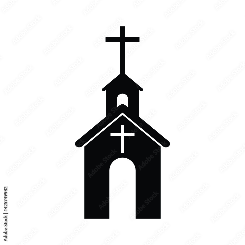 Church icon. Illustration isolated for graphic