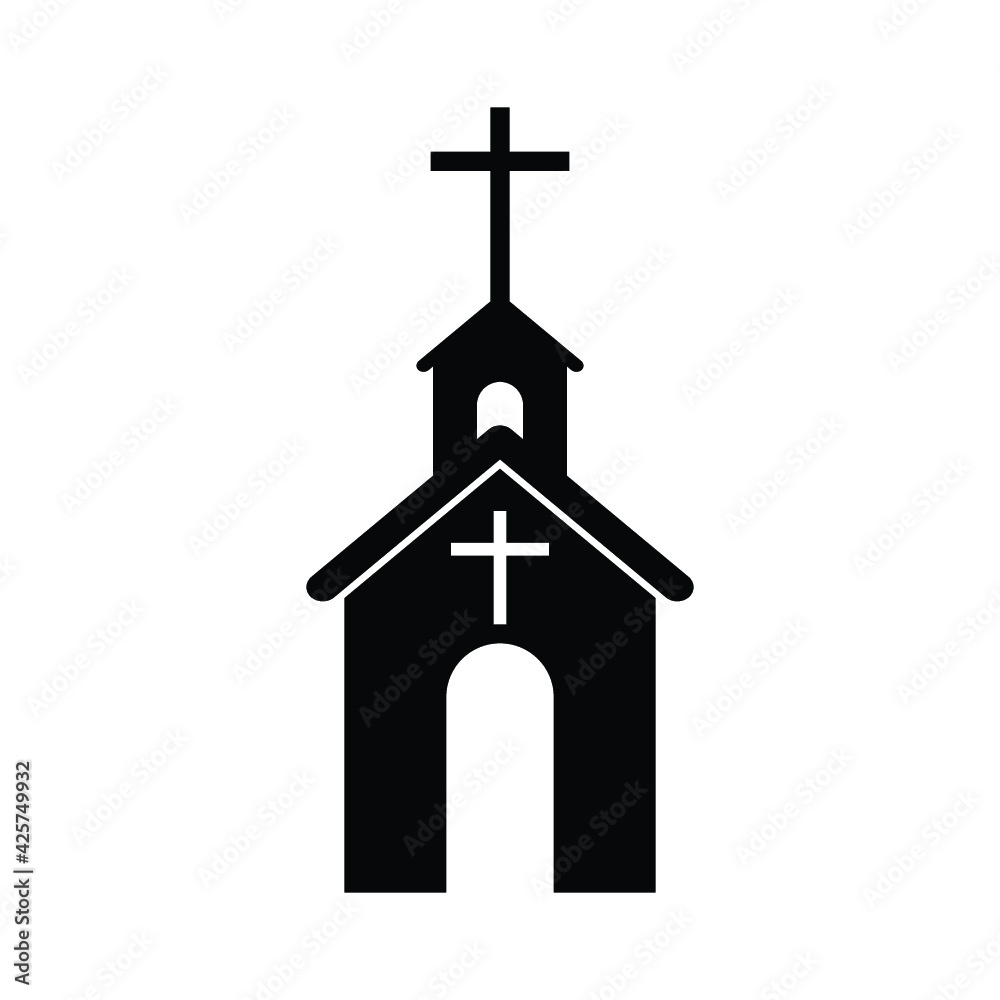 Church icon. Illustration isolated for graphic Church icon. Illustration isolated for graphic
