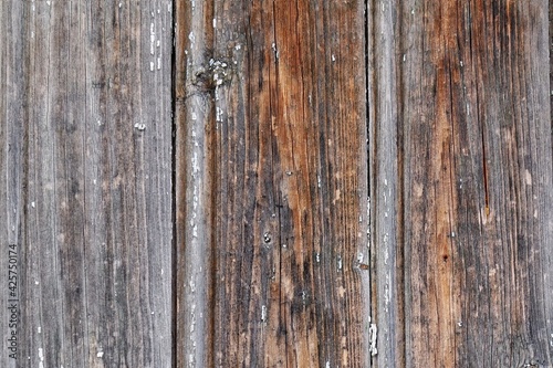 Wall of an old wooden house, background © botevvs