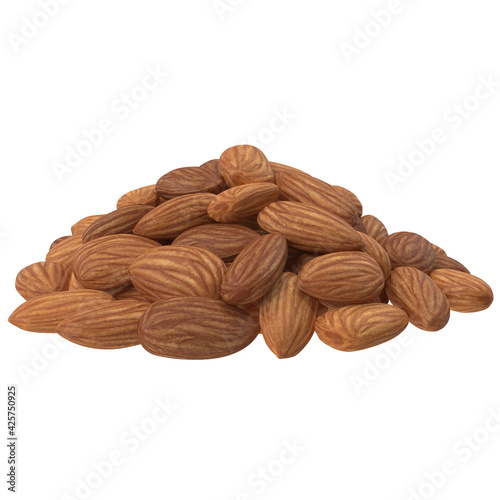 Almonds isolated on white background