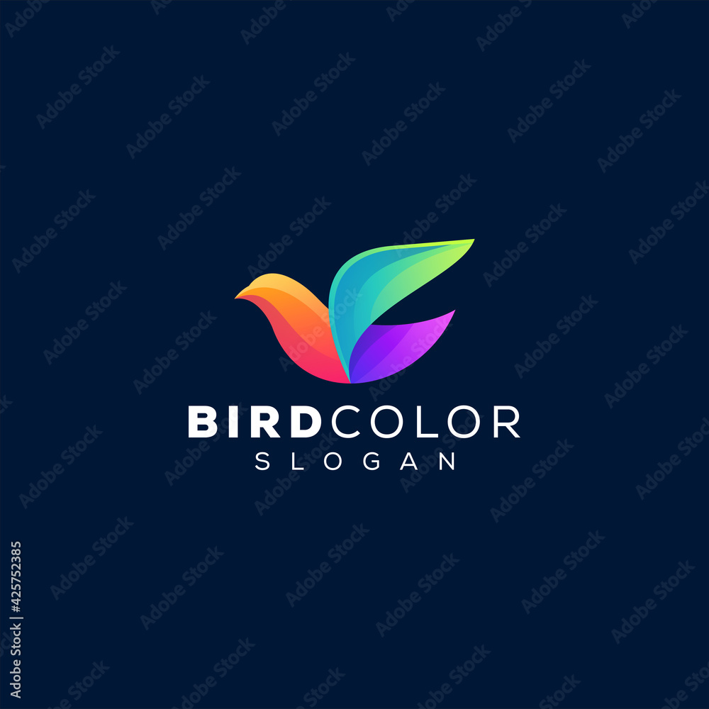bird color gradient logo design