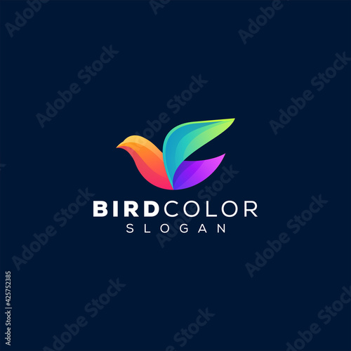 bird color gradient logo design
