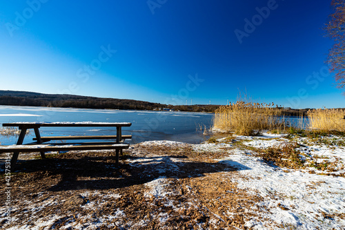 Bostalsee at a cold SunnWinterday photo