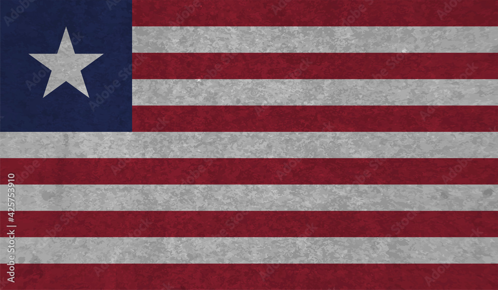 Naklejka premium Grunge painted Liberia flag