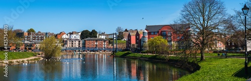 Obraz na płótnie View of Cricklepit Bridge, Exeter, Devon, England