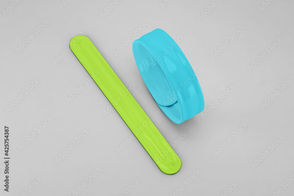 Slap bracelet mockup on soft color background Slap bracelet mockup on soft color background