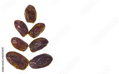 Dates isolated on white background close-up.