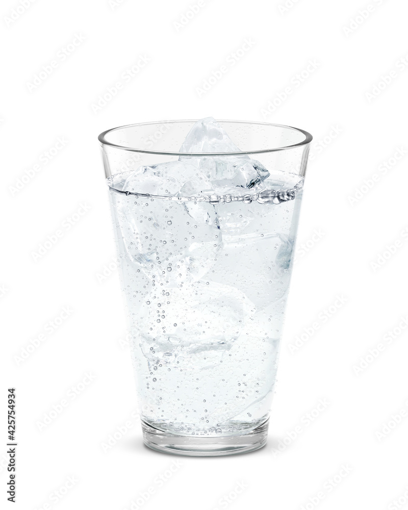 グラス 炭酸水 ソーダ 飲み物 氷 イラスト リアル Stock イラスト Adobe Stock