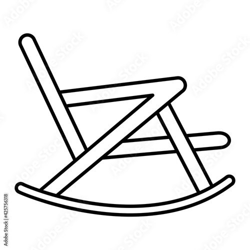 Vector Rocking Chair Outline Icon Design