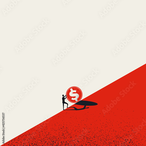 Business investment success and growth vector concept. Symbol of finance, money. Minimal illustration.