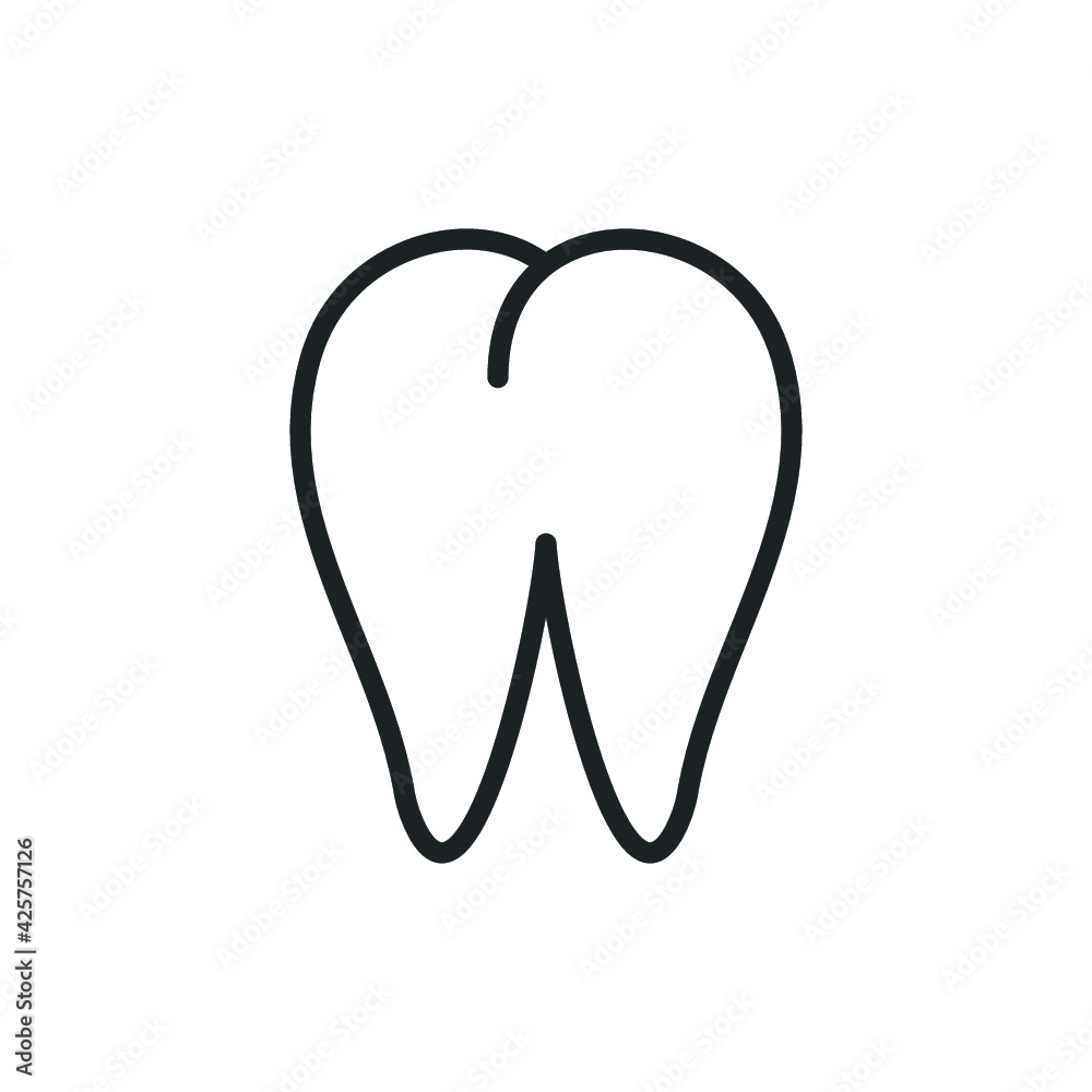 tooth dentist clinic symbol line black icon on white background tooth dentist clinic symbol line black icon on white background