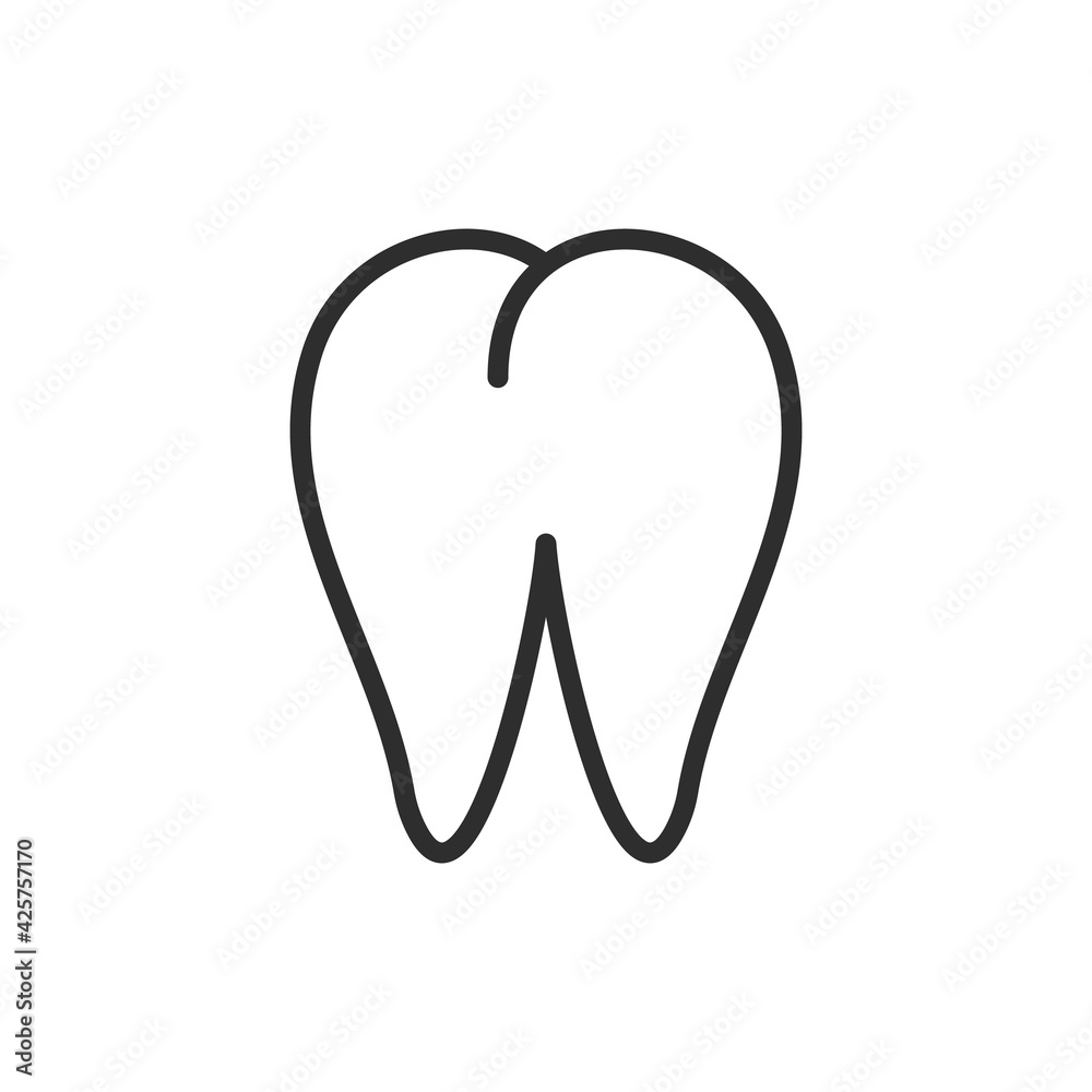tooth dentist clinic symbol line black icon on white background tooth dentist clinic symbol line black icon on white background