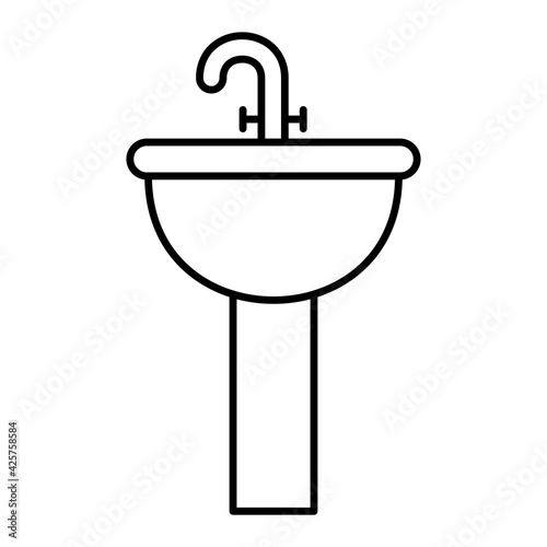 Vector Sink Outline Icon Design