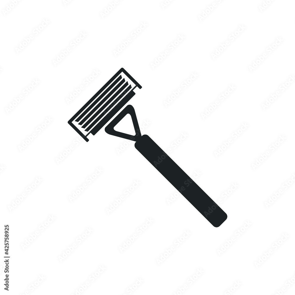 Shaving razor blade with water drop flat icon Shaving razor blade with water drop flat icon