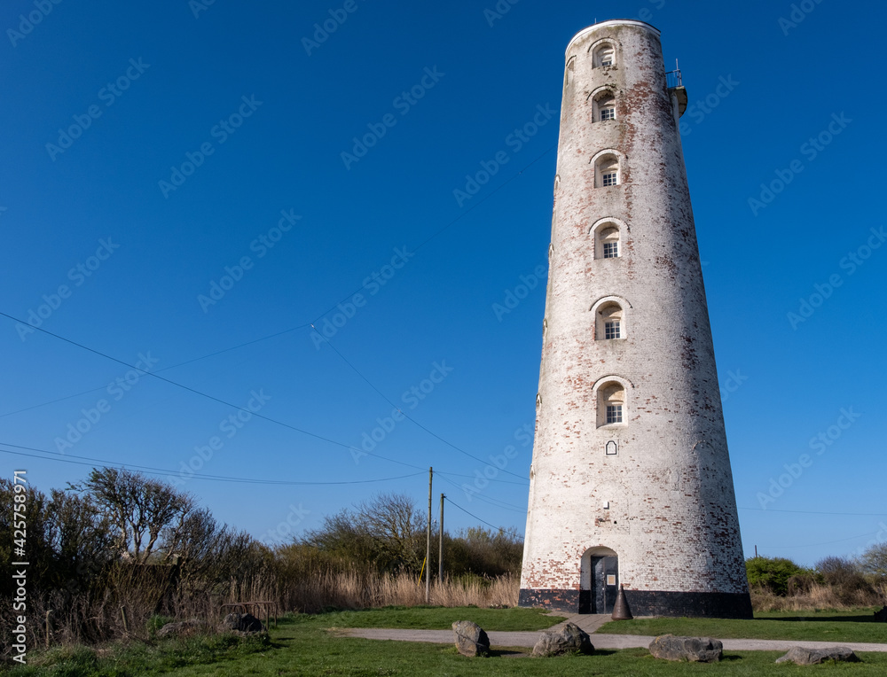 The lighthouse on the coast Leasowe Wirral April 2021