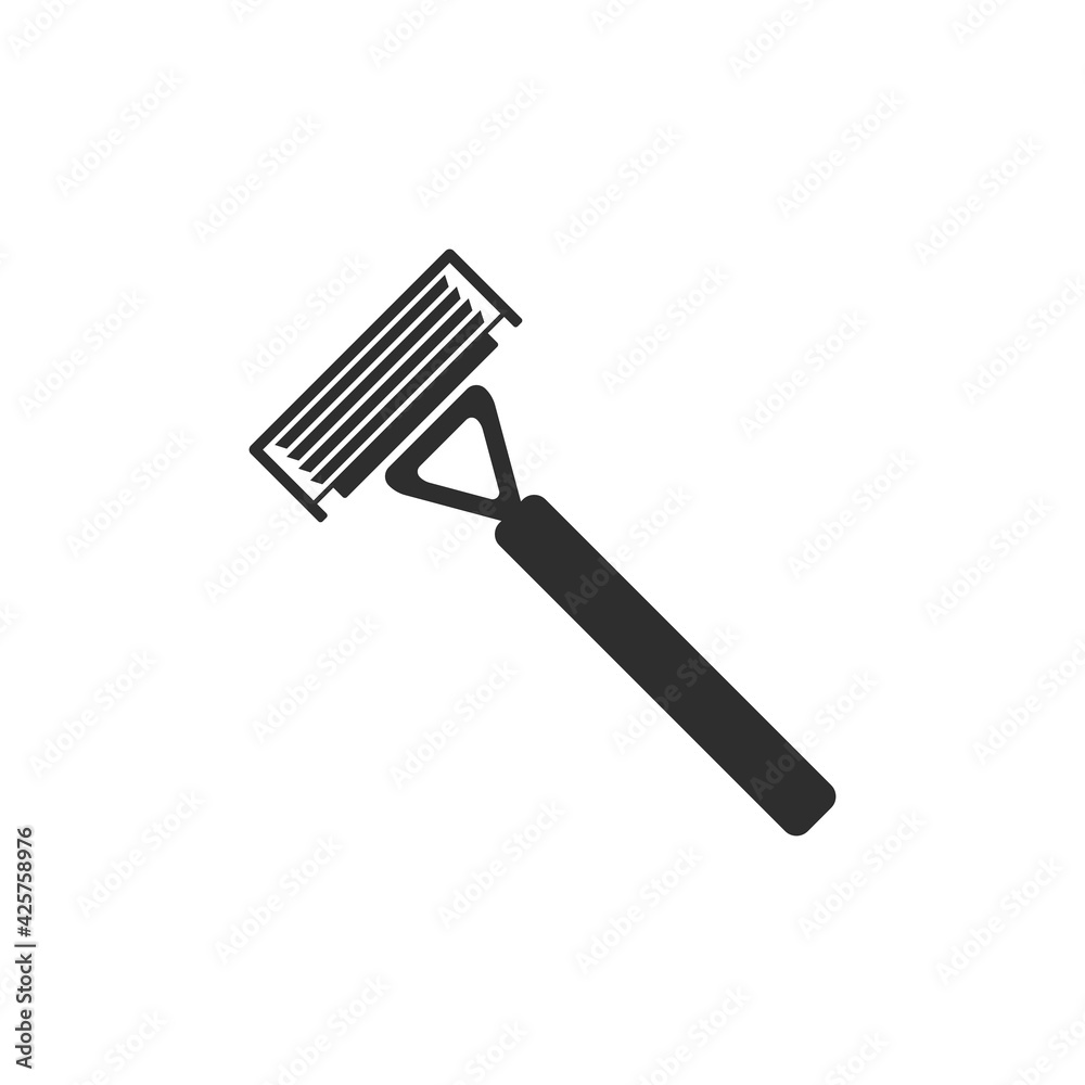 Shaving razor blade with water drop flat icon
