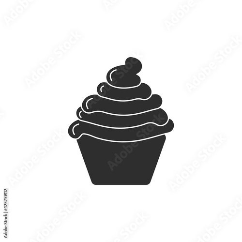 cake pastry icon in flat style isolated.Symbol illustration