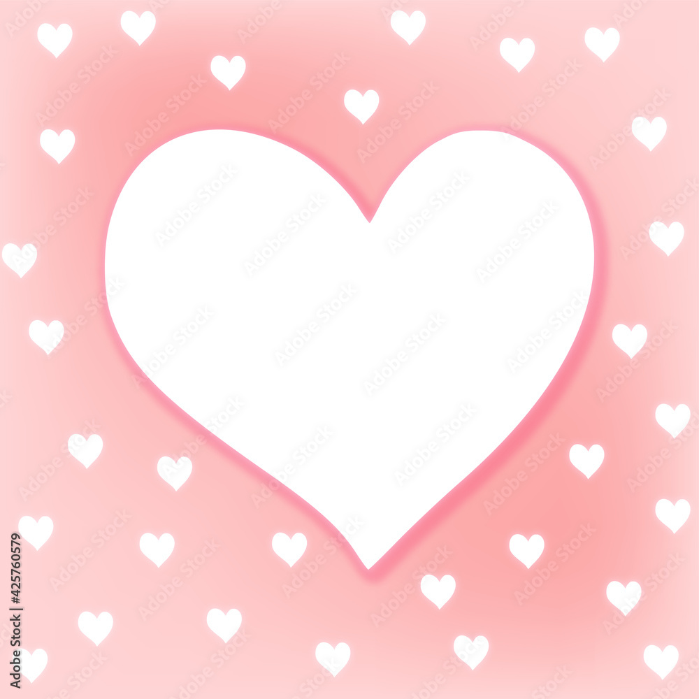 pink background with hearts, gradient color